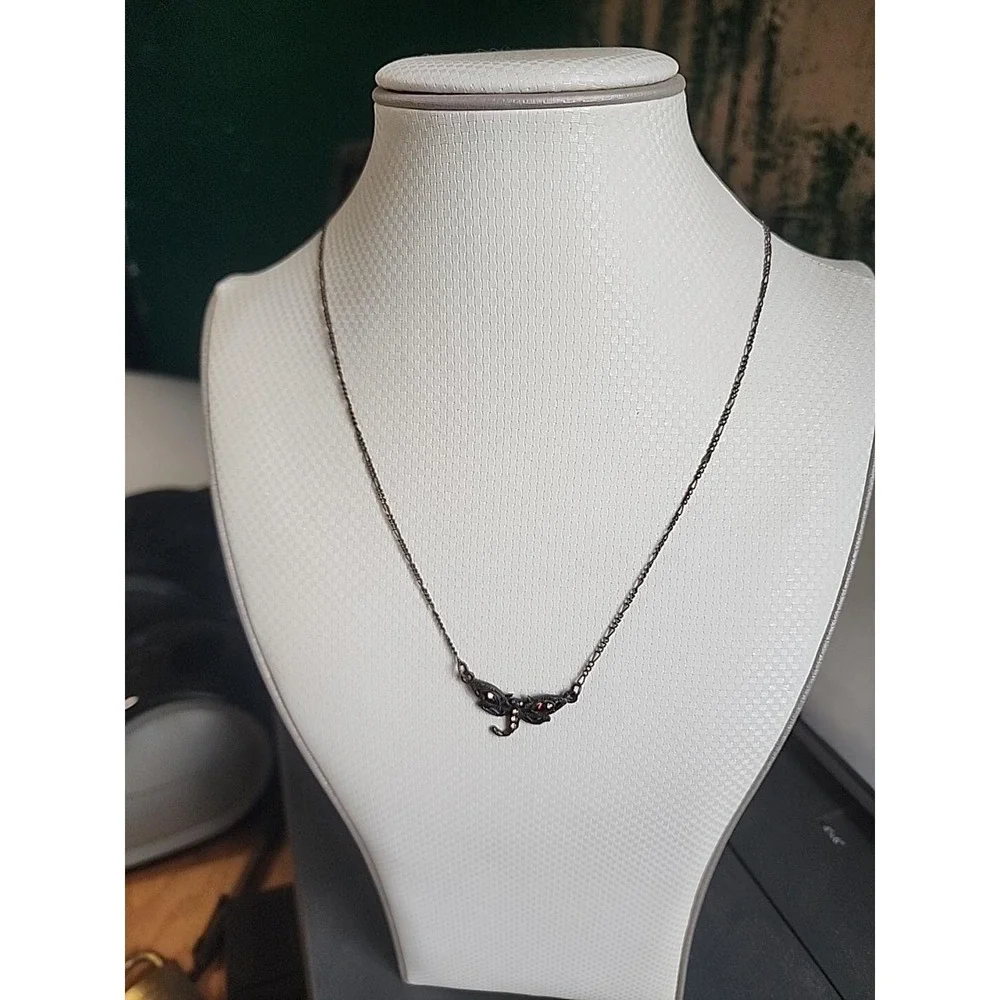Vintage style copper tone 1928 Dragonfly insect w/ rhinestones on 18